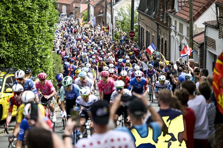 Crowds during the opening stage of the 2025 Tour de France