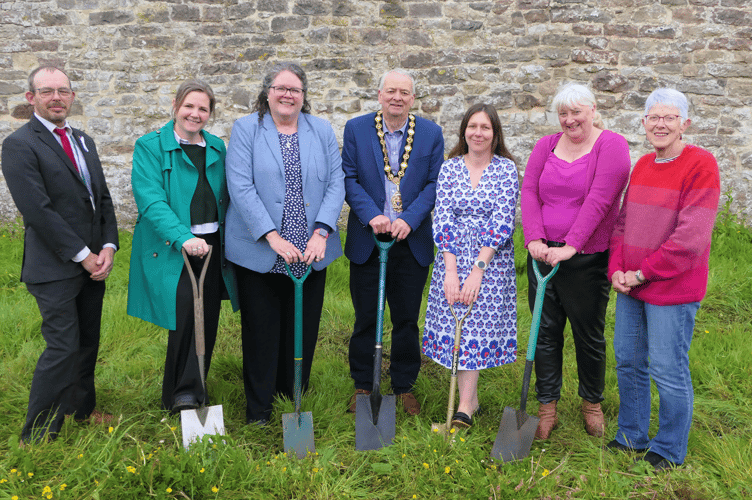 The start of work on the new Dell play area was officially marked with a spade in the ground ceremony.