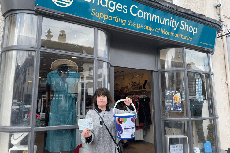 Megan Rennoldson outside Bridges Community Shop
