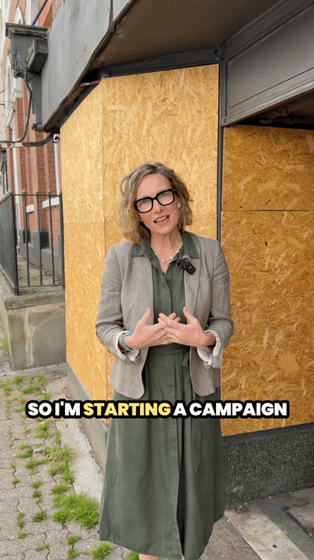 Catherine Fookes MP Outside Empty Monmouth Unit
