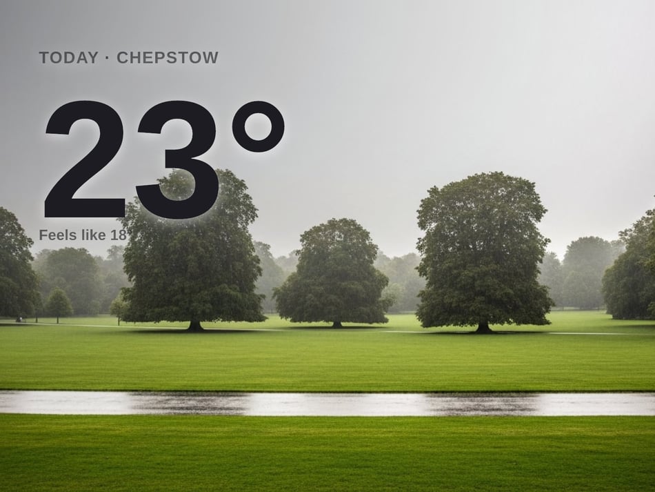 Chepstow: light rain, high of 23°C