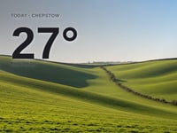 Chepstow: sunny day, high of 27°C