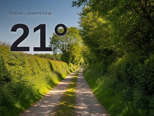 Chepstow: sunny day, high of 21°C