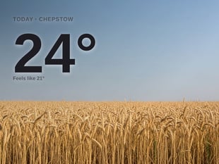 Chepstow: sunny day, high of 24°C