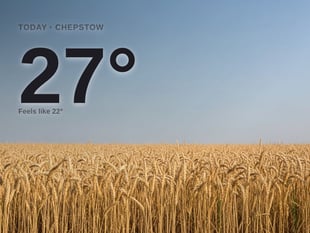 Chepstow: sunny day, high of 27°C