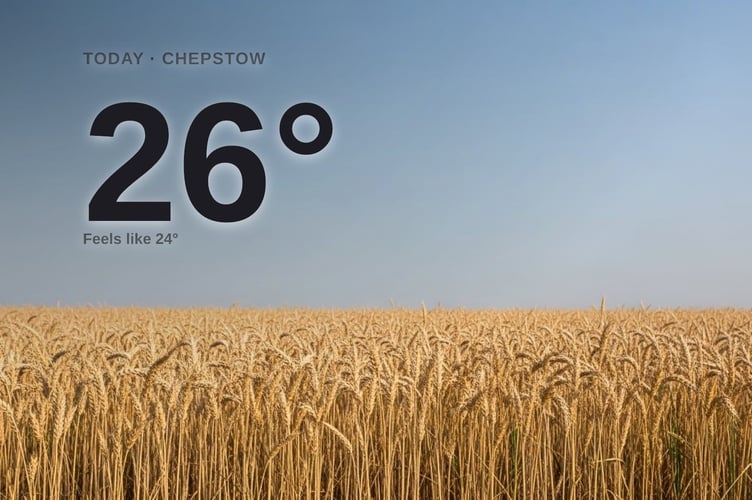 Chepstow weather: sunny Wednesday with little chance of rain and a high of 26°C