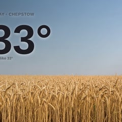 Chepstow: sunny day, high of 33°C
