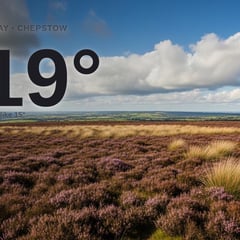 Chepstow: partly cloudy day, high of 19°C