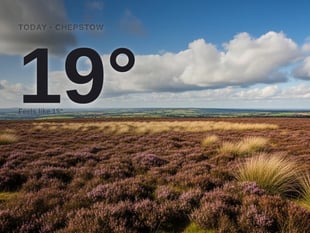 Chepstow: partly cloudy day, high of 19°C